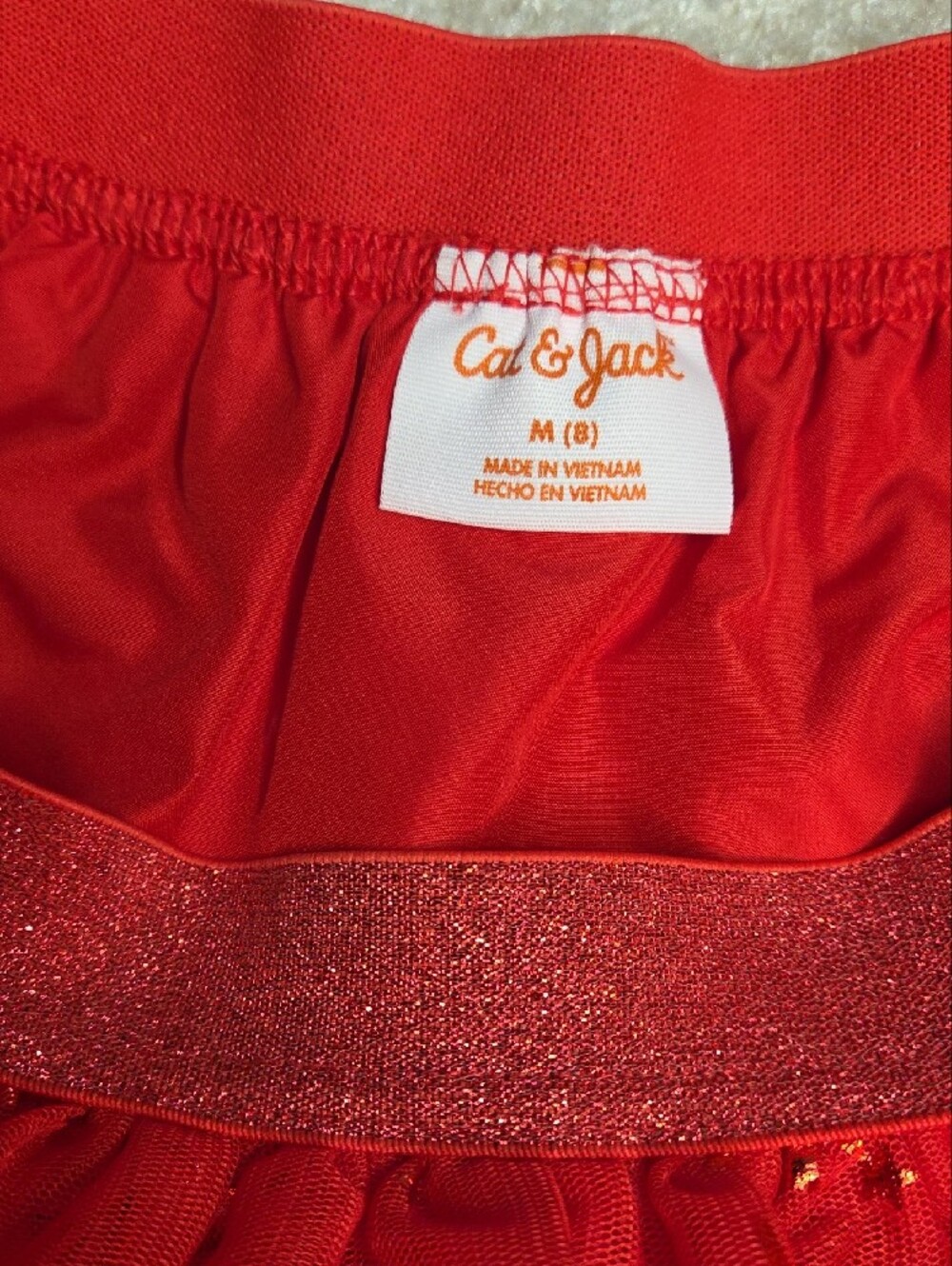 Cat & Jack Red Sparkle Firework Skater Skirt - Picture 2 of 4
